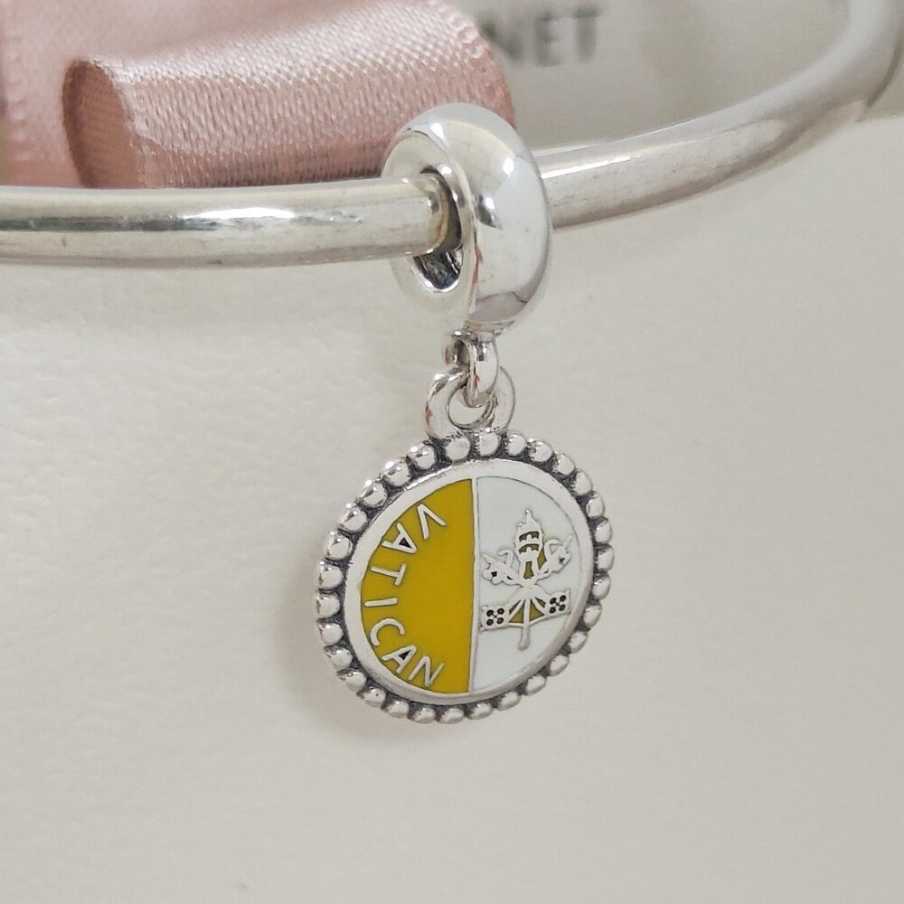 Vatican Flag Dangle Charm for Pandora Bracelet Charm with box
